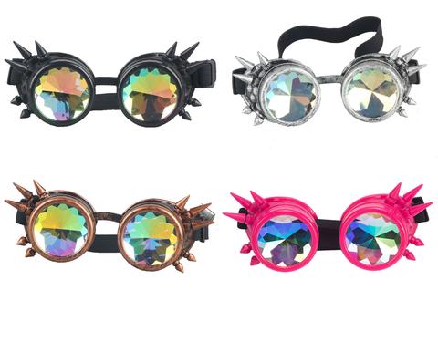 NeonandNative's tweet photo. Cool Crystal Kaleidoscope Goggles Ship Quick For Halloween! https://t.co/4Gyc7c5Th1 #rave #ravewear #Cyberpunk #ravegoggles #steampunk https://t.co/FoGsaw9igj