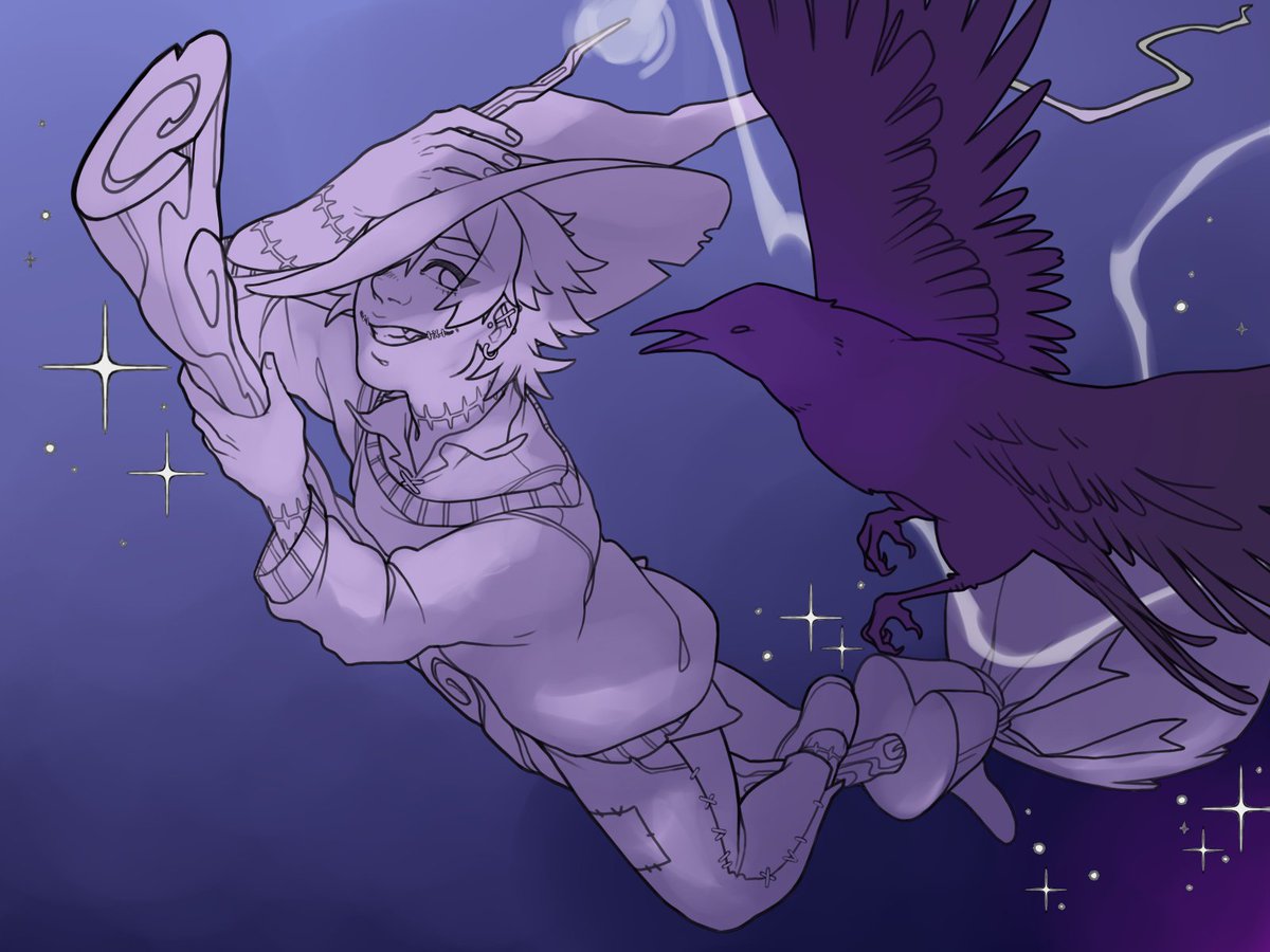 W I P?? Working on that yearly speedpaint of Witchcrow and Hitch