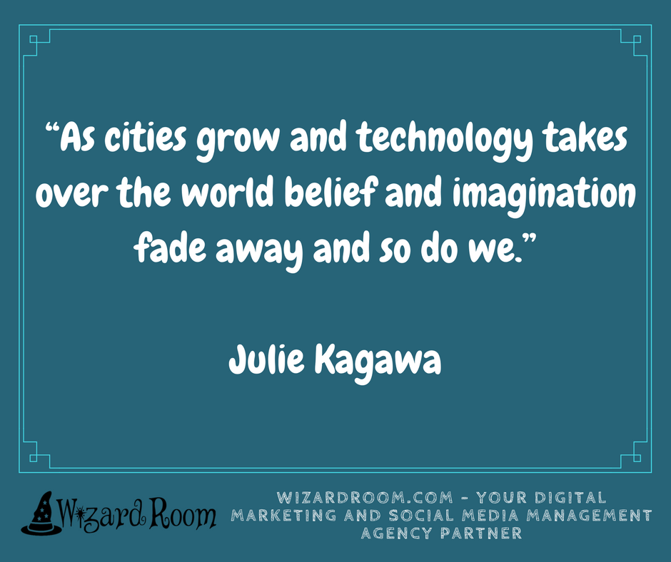 WizardRoom's tweet photo. “As cities grow and technology takes over the world belief and imagination fade away and so do we.”

-Julie Kagawa https://t.co/VlNRpHk70h