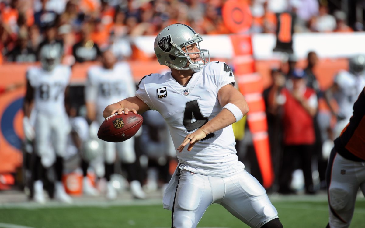 brgridiron's tweet photo. Raiders don’t believe Derek Carr’s back injury is serious, will have MRI tomorrow, per @PSchrags https://t.co/98gYBUjOBF https://t.co/4nFlpOzmPw