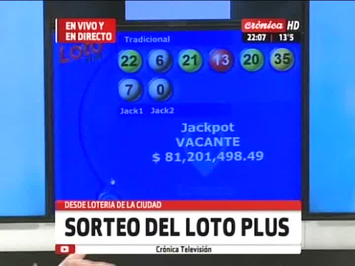 CronicaTV's tweet photo. #Quinielas | Los números ganadores del #LotoPlus #Tradicional #Jack1 #Jack2 https://t.co/TXUAlgrZY4