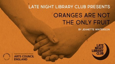 LateLibrary's tweet photo. Less than a week until our celebration of #Winterson classic #OrangesAreNotTheOnlyFruit 🍊 7 Oct https://t.co/YTcPgg20S1 PlsRT @gaystheword https://t.co/qSRaEwLtwD