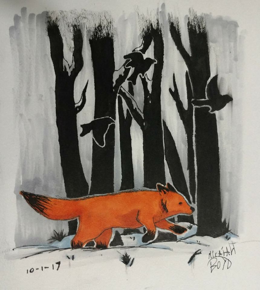 GoldenHourMax's tweet photo. "The story of the beast with those four Dirty Paws" #inktober #inktober2017 Day 1: Swift https://t.co/xaDU2aRCR1