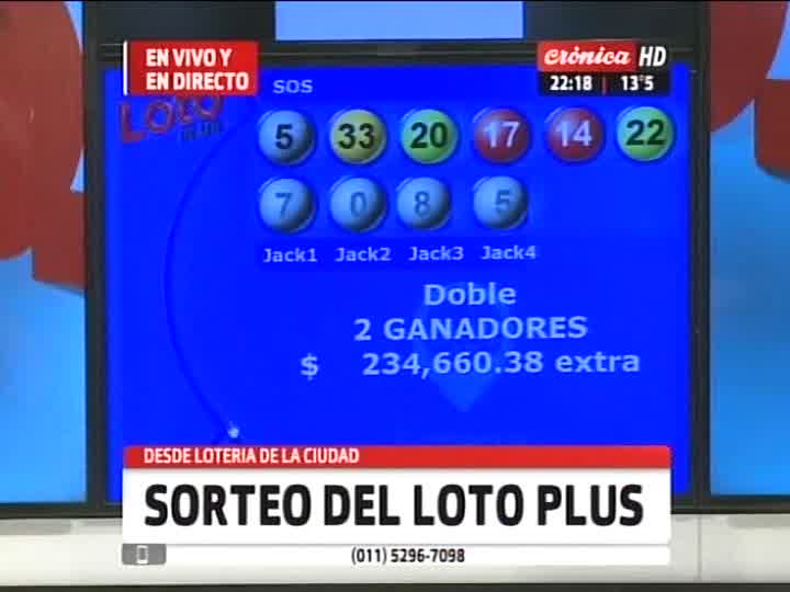 CronicaTV's tweet photo. #Quinielas | Los números ganadores del #LotoPlus #SaleOSale #Jack1 #Jack2 #Jack3 #Jack4 https://t.co/BjpwunCrRu