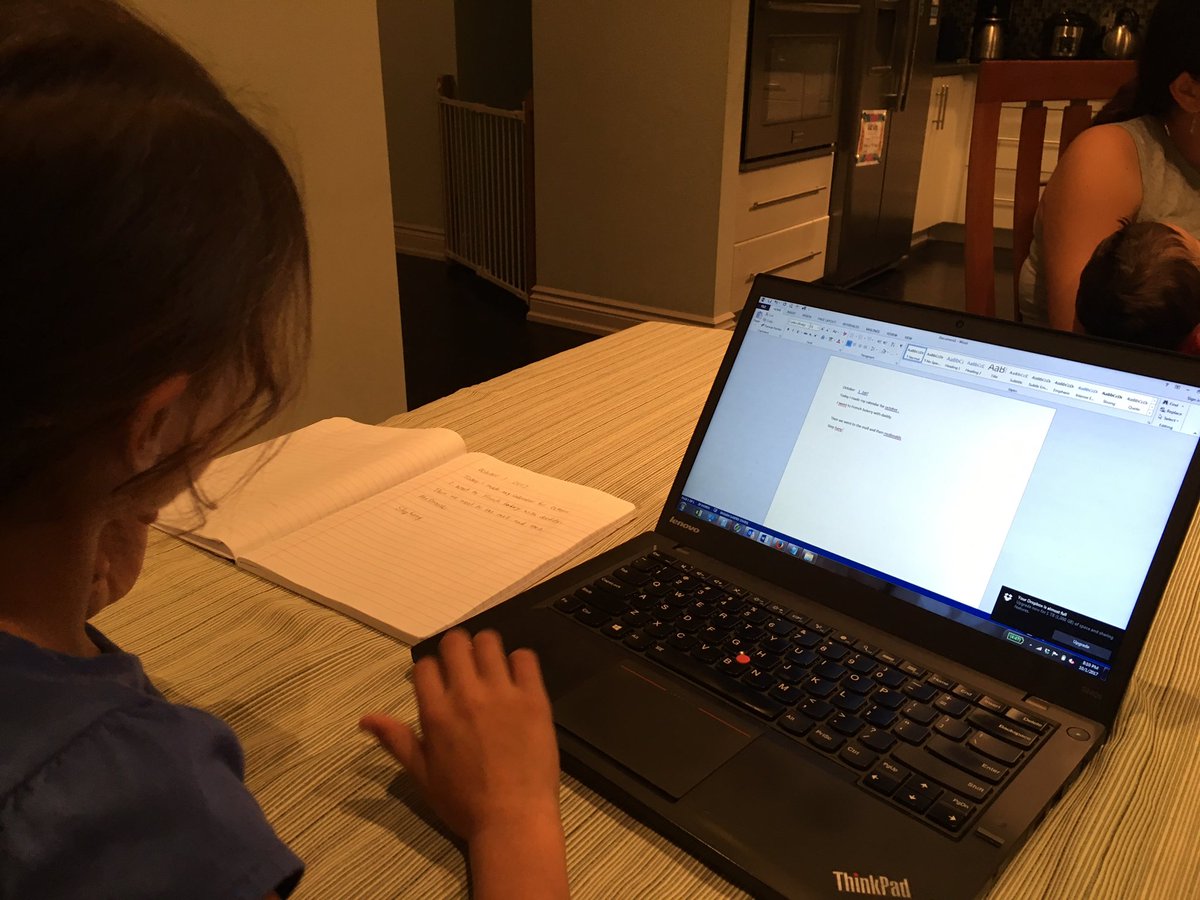 rosannar1973's tweet photo. @MrsMorgado1 so proud of my little journaling typist! https://t.co/7gCsfdFPfJ