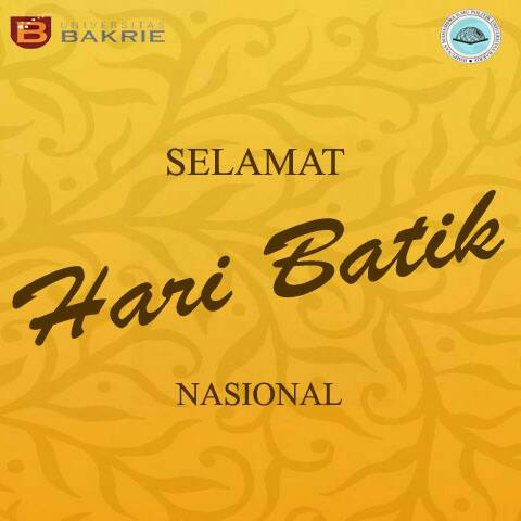 Tunjukkan dan Ekspresikanlah dengan melestarikan kebudayaan dari Negeri ratusan budaya👊

Selamat Hari Batik Nasional!!😉