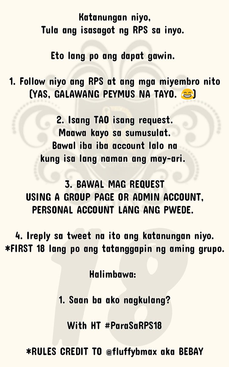 #ALDUBTheBlurredPic

UNANG KATEGORYA: TANONG NIYO, SAGOT KO
*NO personal questions
EX. Mahal ko o mahal ako?
      Totoo ba ang multo?