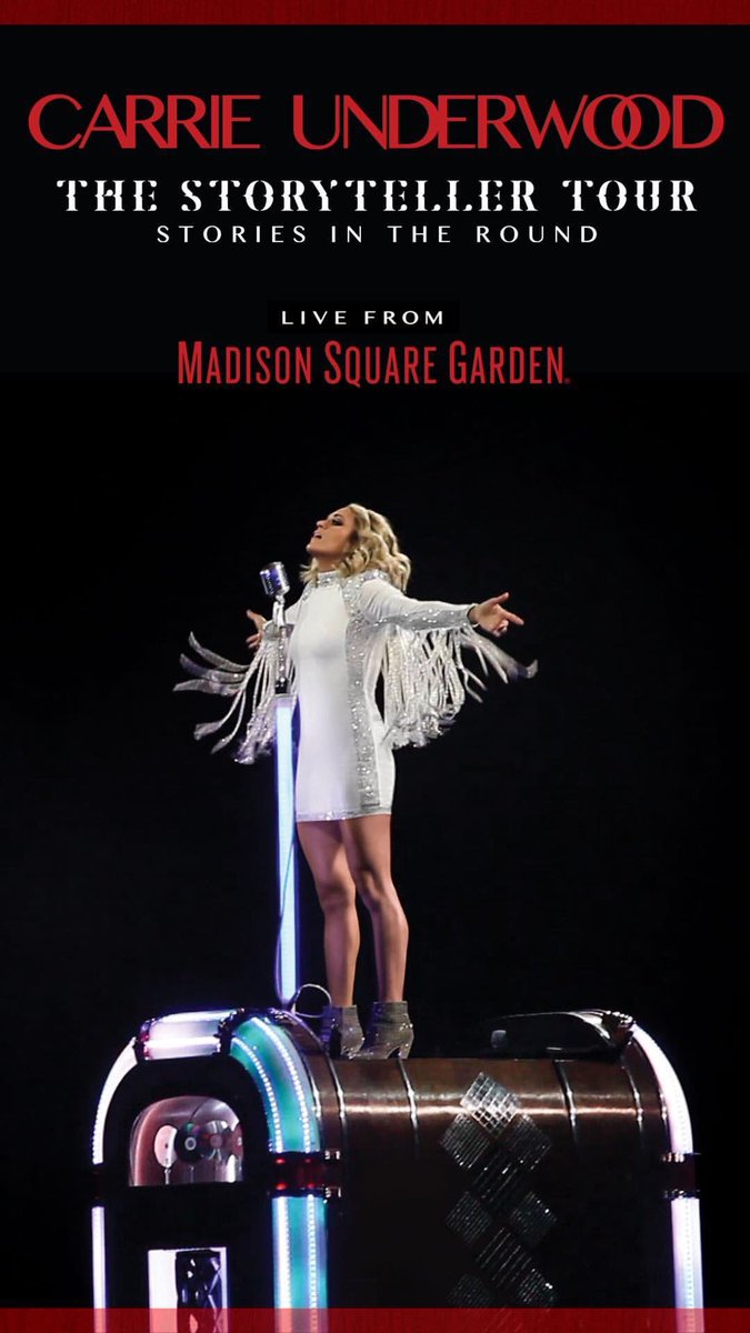 MusicNewsRumor's tweet photo. Carrie Underwood announces that a tour DVD and/or CD of 'The Storyteller Tour Live from Madison Square Garden' is "coming soon!" https://t.co/tylx4Vi5Io