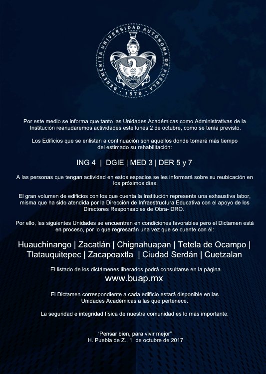 BUAPoficial's tweet photo. AVISO IMPORTANTE https://t.co/gVcBbiqp6X