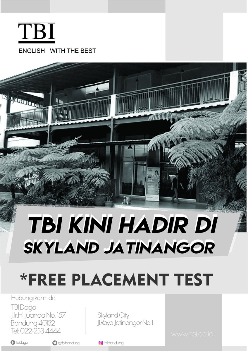 TBI is now closer to u than ever! We proudly present to u TBI <a href="/Skyland/">说了你也不懂😈</a> Jatinangor. Speak to us directly at  on Wed &amp; Thur from 10 to 17.30.