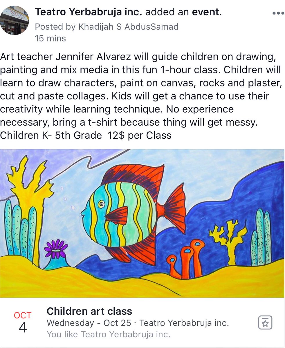yerbabrujat's tweet photo. Join us on Wednesday October 4th https://t.co/xv5bUsch5Y                                       #art #painting #childrenclass #k-5th https://t.co/Te4uhAuCYS