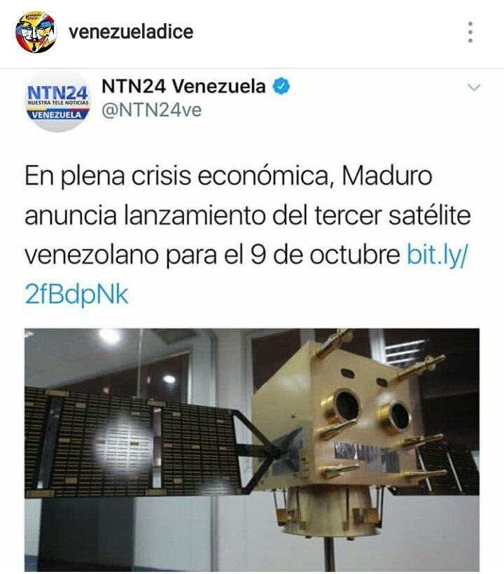 gererfer's tweet photo. Sin medicinas ni vacunas, sin Ptos.de Venta,sin internet para transferencias, pero con 3satélites! @ObservadBinario @CHC31  @humbertotweets https://t.co/mVKPI4zZNY