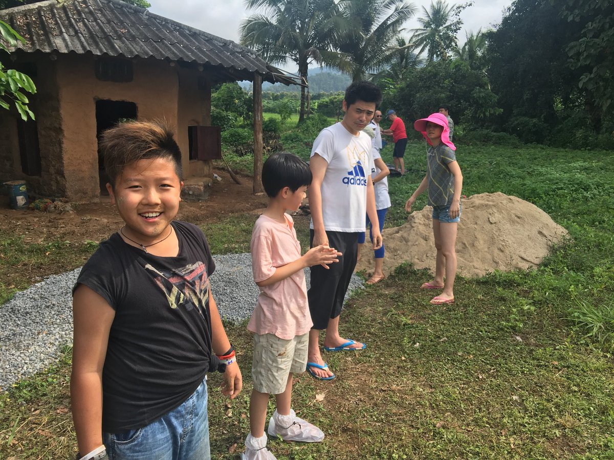 <a href="/TISMacao/">TIS Macao</a> students and families getting down and dirty mixing mud for bricks and plaster! #tismacao #service