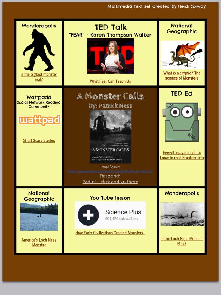 HSolway's tweet photo. Global Read Aloud is here. I have made a #MultiMediaTextSet #HyperDoc for #GRAMonster https://t.co/Jf9fS7nInz A Monster Calls ROCKS! #GRA17 https://t.co/ER3LMa9ahm