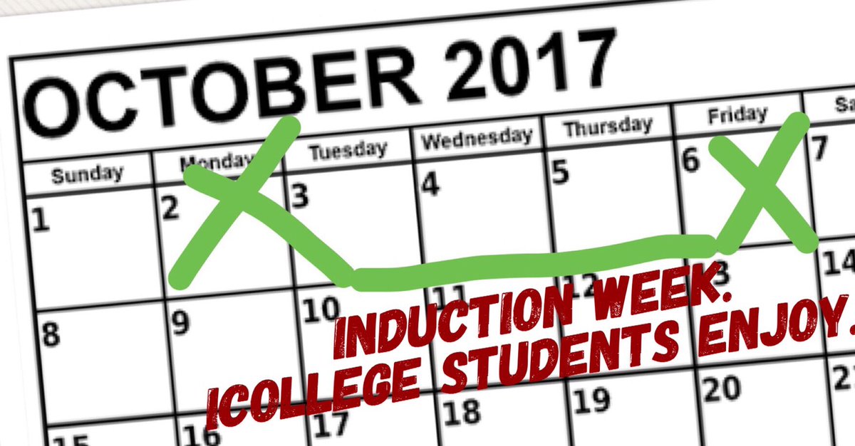 Induction week. Wishing all our icollege students a wonderful productive first week. #icollege.