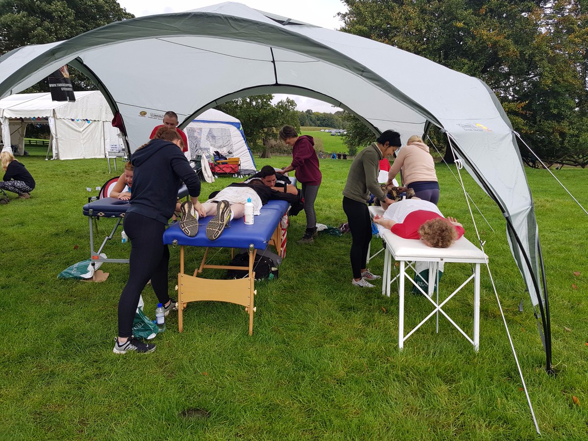 TadcasterPhysio's tweet photo. Nice pic of our well oiled machine at work! If u look closely the lady whose leg I am 'helping with' seems very happy!? #nopainnogain #ouch https://t.co/NJioJ01EdN
