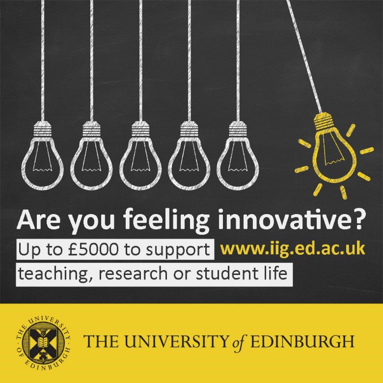 Do you need funds to support your research? IIG small project grants open for applications until 26 October 2017 iig.ed.ac.uk