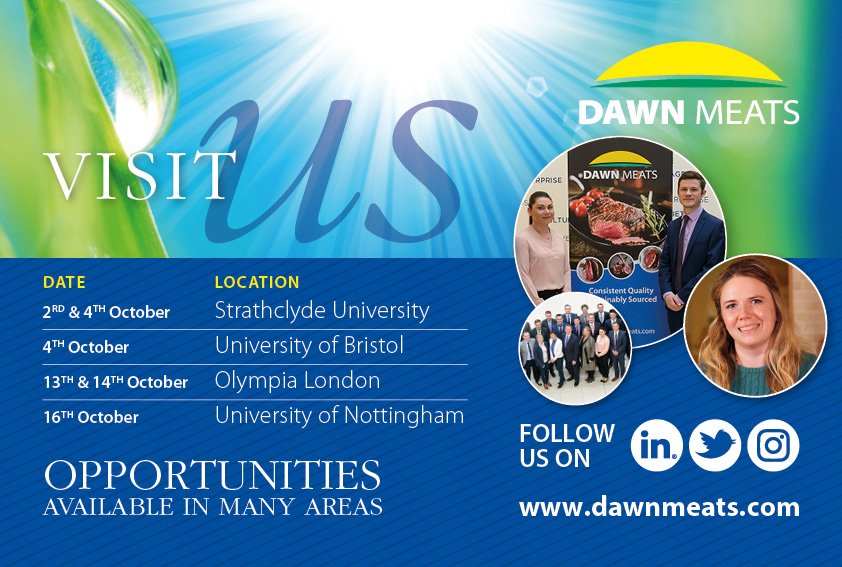 dawnmeatsgroup's tweet photo. Dawn Meats UK will be attending the following #gradfairs this week. Make sure to stop by and learn more about our grad program
#careersday https://t.co/oRuiLybrn6