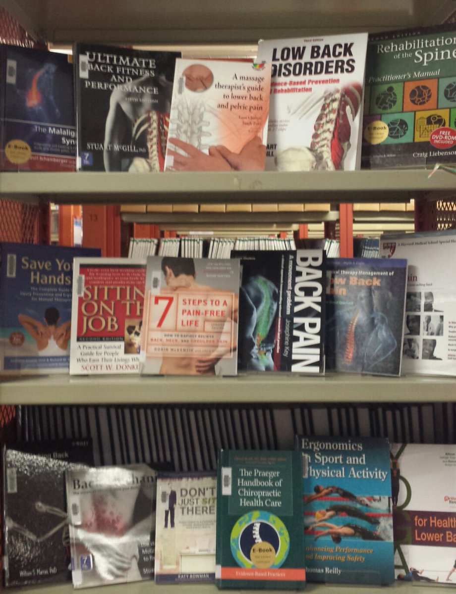 HSULibrary's tweet photo. Come on in &amp; check out some of the books on ensuring we all have healthy backs
#BackAwarenessweek #HealthySpine #SelfHelpTips #ergonomics https://t.co/lOOMd8Z5Dg