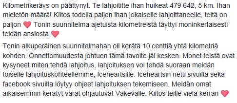 goodwillbiker's tweet photo. Suuri kiitos kaikista lahjoitetuista kilometreistä ❤️ #goodwillbiker #forthekids #charity https://t.co/rnibelC7wR
