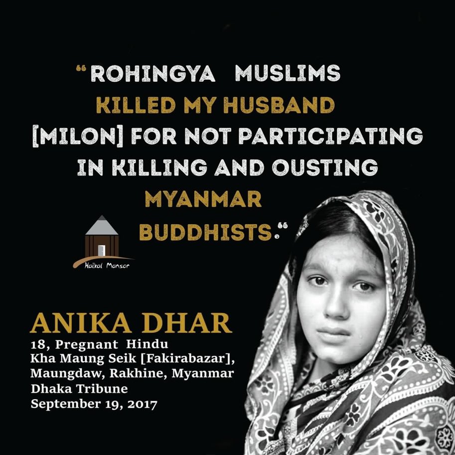 Meet a brave Hindu girl, Anika Dhar whose husband was killed by Bengali Terrorists (ARSA). photo credit; original uploader.
<a href="/ChinaDailyUSA/">China Daily USA</a>