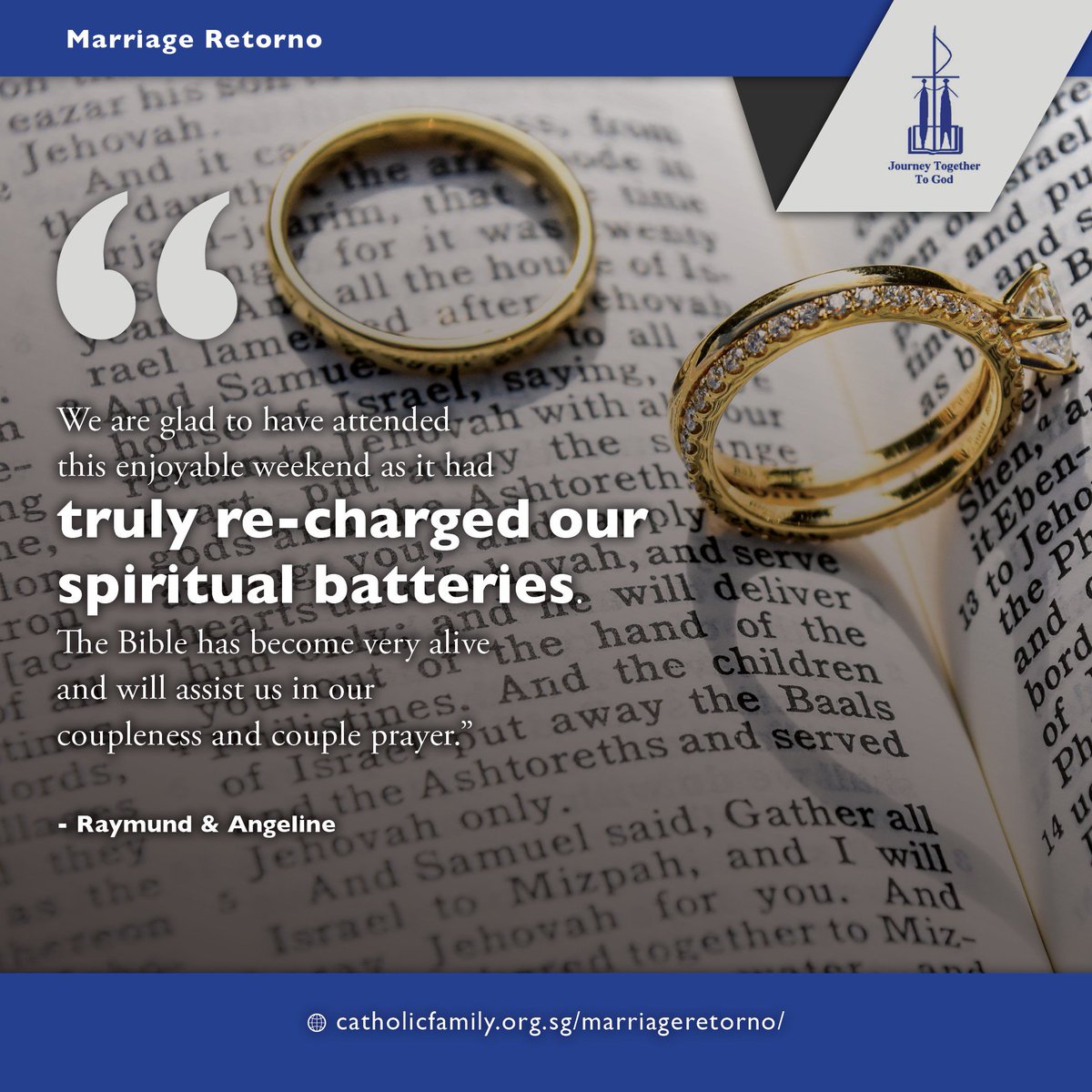 CatholicFamSG's tweet photo. Join us at the next Marriage Retorno weekend from the  13 to 15 October. For more info visit https://t.co/9stUSakKJE https://t.co/1wiKWbifm9