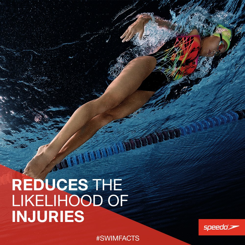 SpeedoIndia's tweet photo. You are less likely to be injured while swimming in comparison to running, football, tennis & skiing. #SwimFact #GetSpeedoFit https://t.co/80KWqQ0UsZ