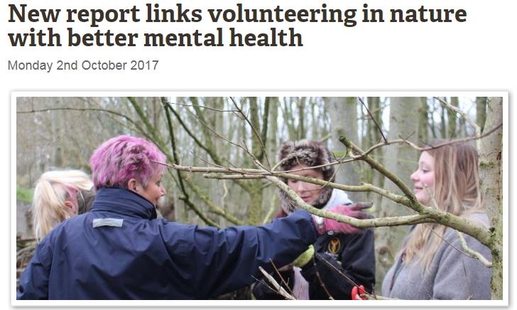New study on volunteering in nature: 95% participants who had poor levels of mental health at the start felt happier wtru.st/2xQRHP5