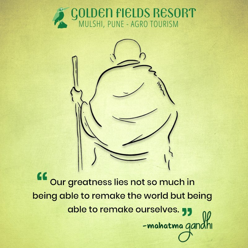 GoldenFieldsRes's tweet photo. Let’s pay tribute to the Father of our Nation & continue our life's journey on his path of peace & wisdom.#GandhiJayanti #GoldenFieldsResort https://t.co/e8zN0A0oBW