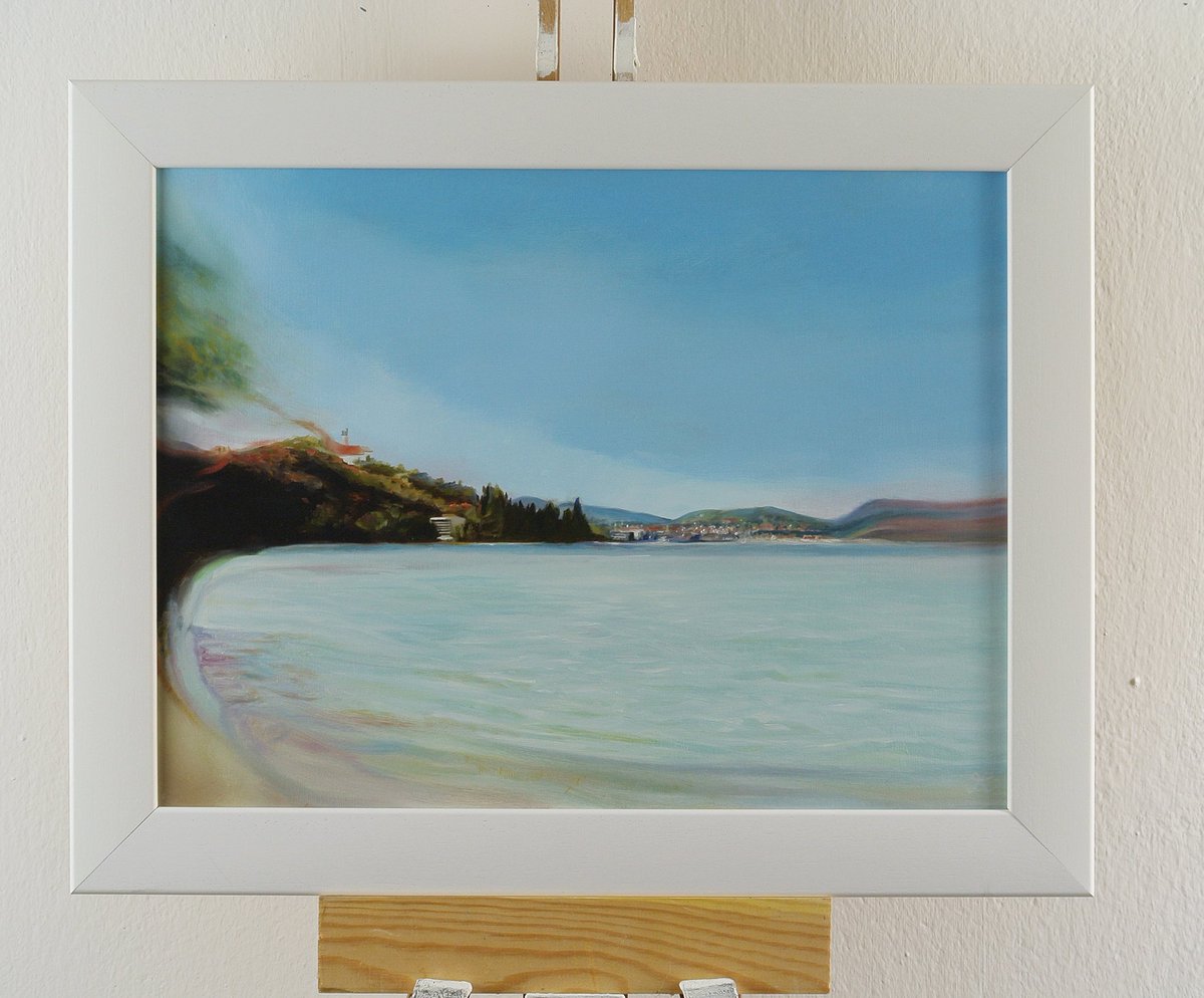 'Tihany Nyáron' 2017 oil on canvas. #art #DarrenCranmer#kunst #lakepainting #contemporarylandscapepainting  #europeartist #artcollector