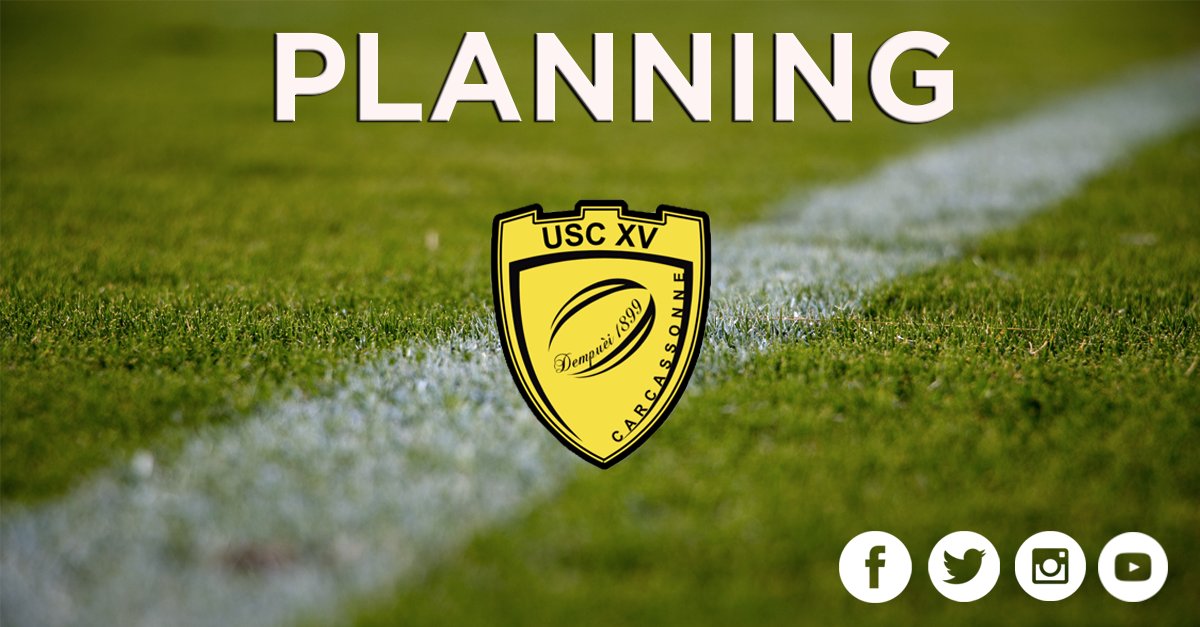 us_carcassonne's tweet photo. Reprise de la #PROD2 ce vendredi avec la réception de l'@UsmSapiacRugby 🤗
Le planning de la semaine d'entraînement 👉 https://t.co/LEDPAoZ5qQ https://t.co/GuYnU4LaHY