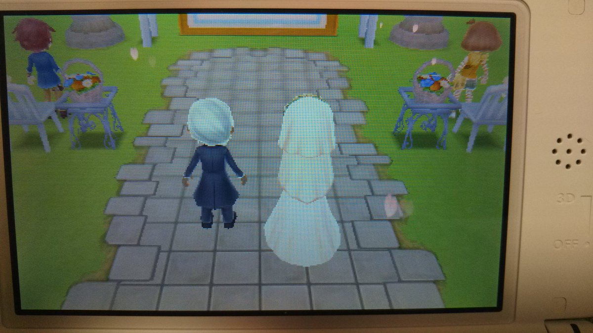 Kei Twitterren 念願だった結婚式シーン見れました 昨日の夜中に１人で 笑 さて 今日から子ども誕生シーンに向けて頑張りますよー リアルで結婚式しなかったけど こんなドレスなら着たかったなぁー 牧場物語はじまりの大地