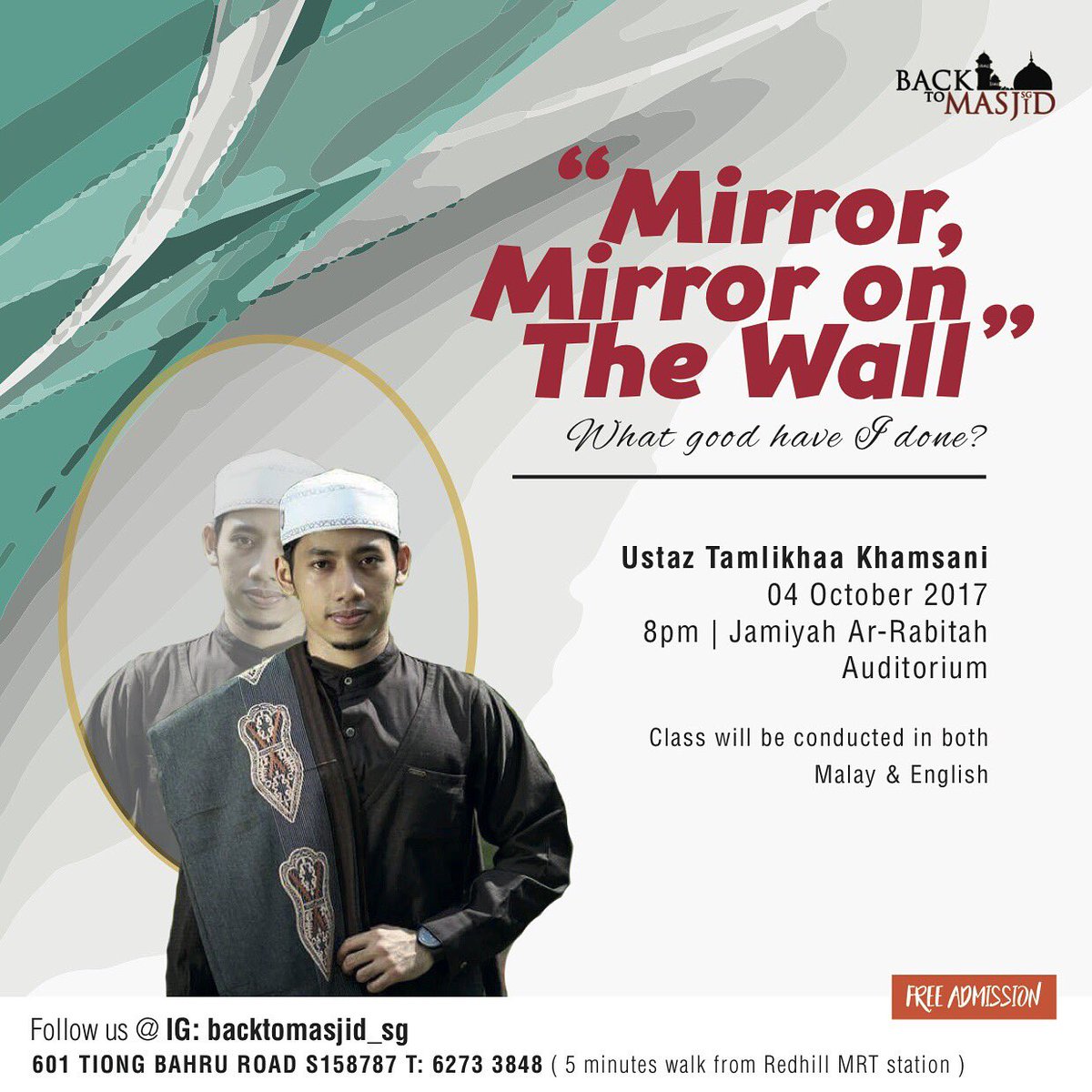 btm_sg's tweet photo. Seriously come on down this Wednesday ! Ustaz Tam is the speaker guys, the more reason u should come down 👍🏻👍🏻 https://t.co/ifp0St75BY