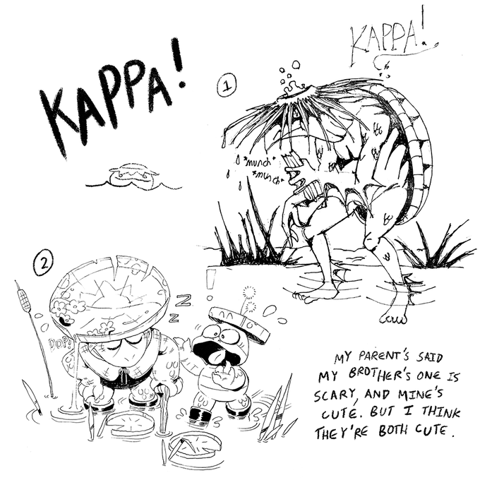 Okay here's the full Kappa day with me and my brother's art ~! (๑꧆◡꧆๑)? 