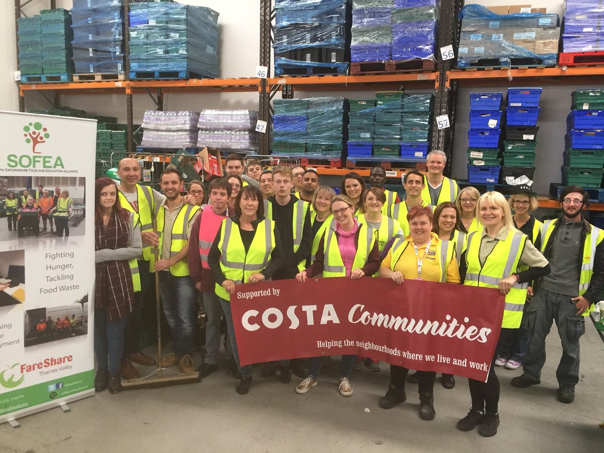 WeRForceForGood's tweet photo. Here's our Costa Finance team volunteering @FareShareUK sorting donations & prepping deliveries - well done everyone! https://t.co/c4vrjzkR0D