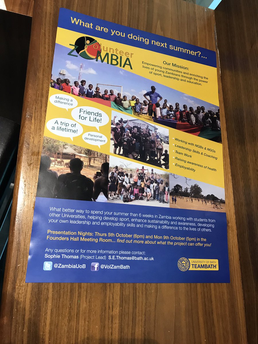 Back to work and straight back in to the <a href="/ZambiaUoB/">VolunteerZambia Bath</a> work!! Presentation evening on Thursday - come along to find out more!!!! #zamfam17