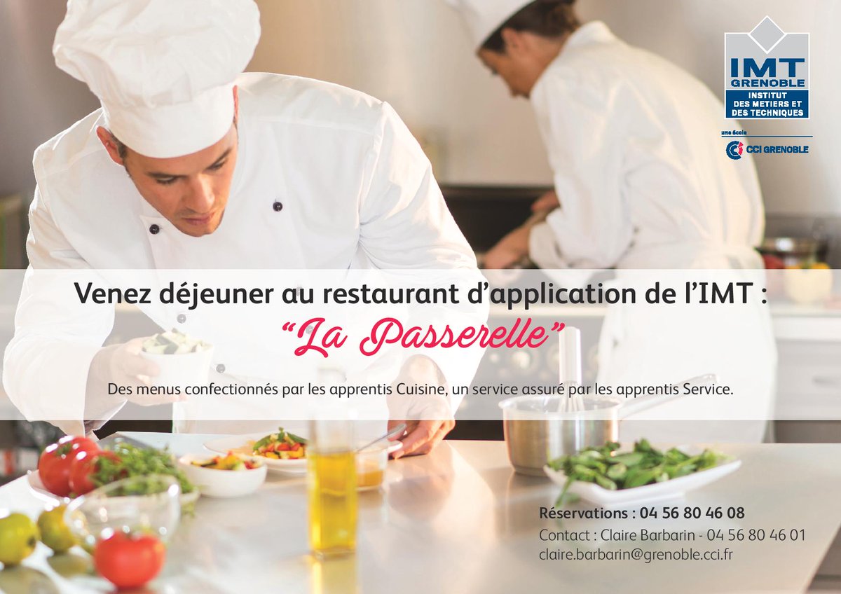 Venez déjeuner au restaurant d'application de l'<a href="/IMTGrenoble/">IMT Grenoble</a> "La Passerelle"
imt-grenoble.fr/venez-dejeuner…
