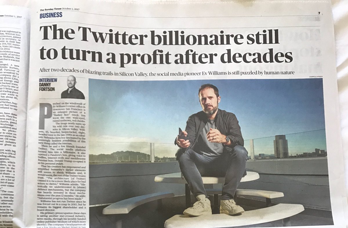 💡Fascinating interview with <a href="/medium/">Medium</a> &amp; <a href="/Twitter/">Twitter</a> founder Ev Williams in <a href="/ST_Business/">Sunday Times Business</a>  #startups