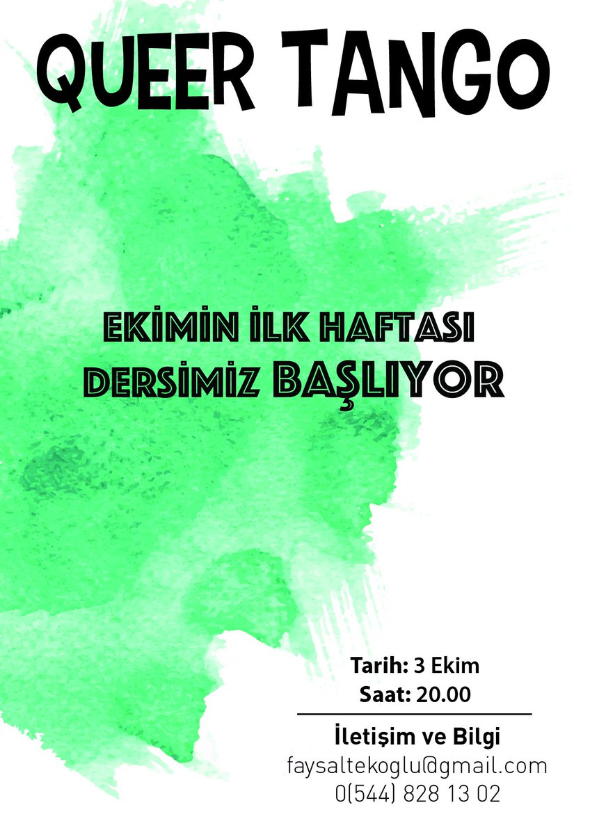 TangoOut's tweet photo. Yarın başlıyoruz 🌈
QUEER TANGO
LGBTİQ+ TANGO
3 Ekim Salı Saat 20.00 https://t.co/rOxi5tAs6s