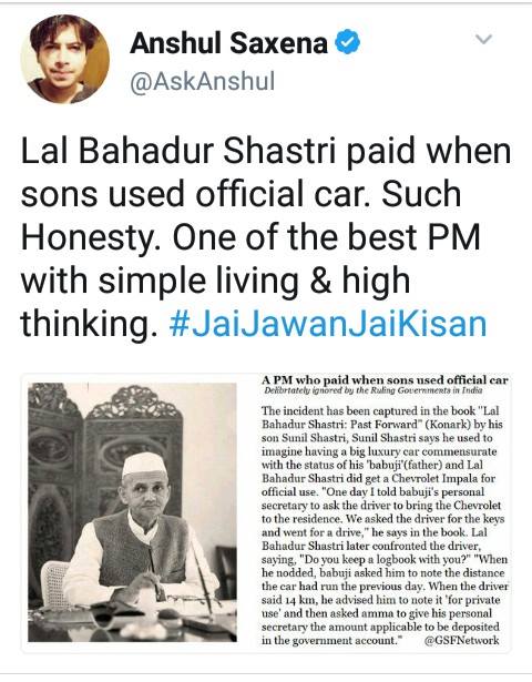_Harshalin's tweet image. #WhatsMovingIndia #LalBahadurShastri