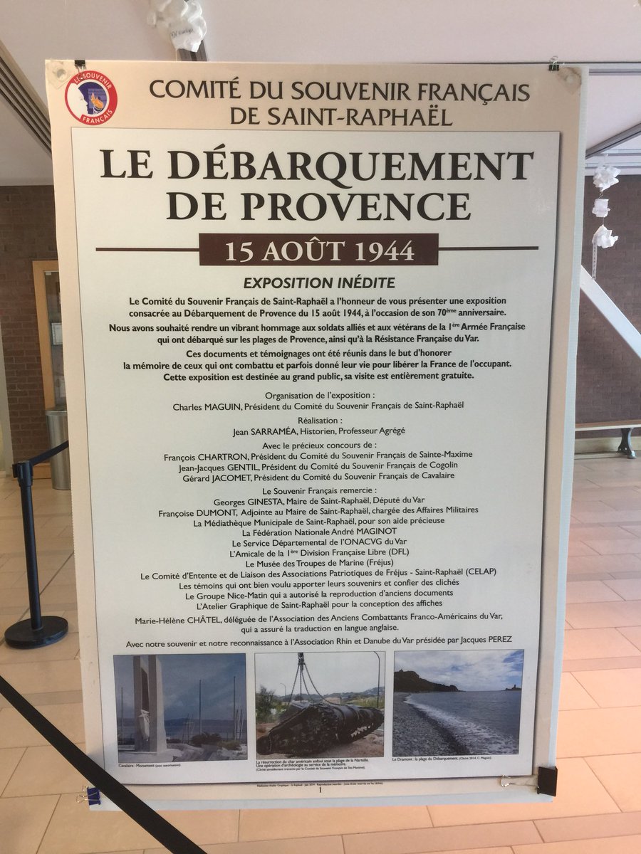 Cm2bClaudel's tweet photo. Expo Débarquement de Provence au @lyceeclaudel #Ottawa @SouvenirFR @aefeinfo @cm2_rouge @cm2_vert https://t.co/XAcaeRJtzW