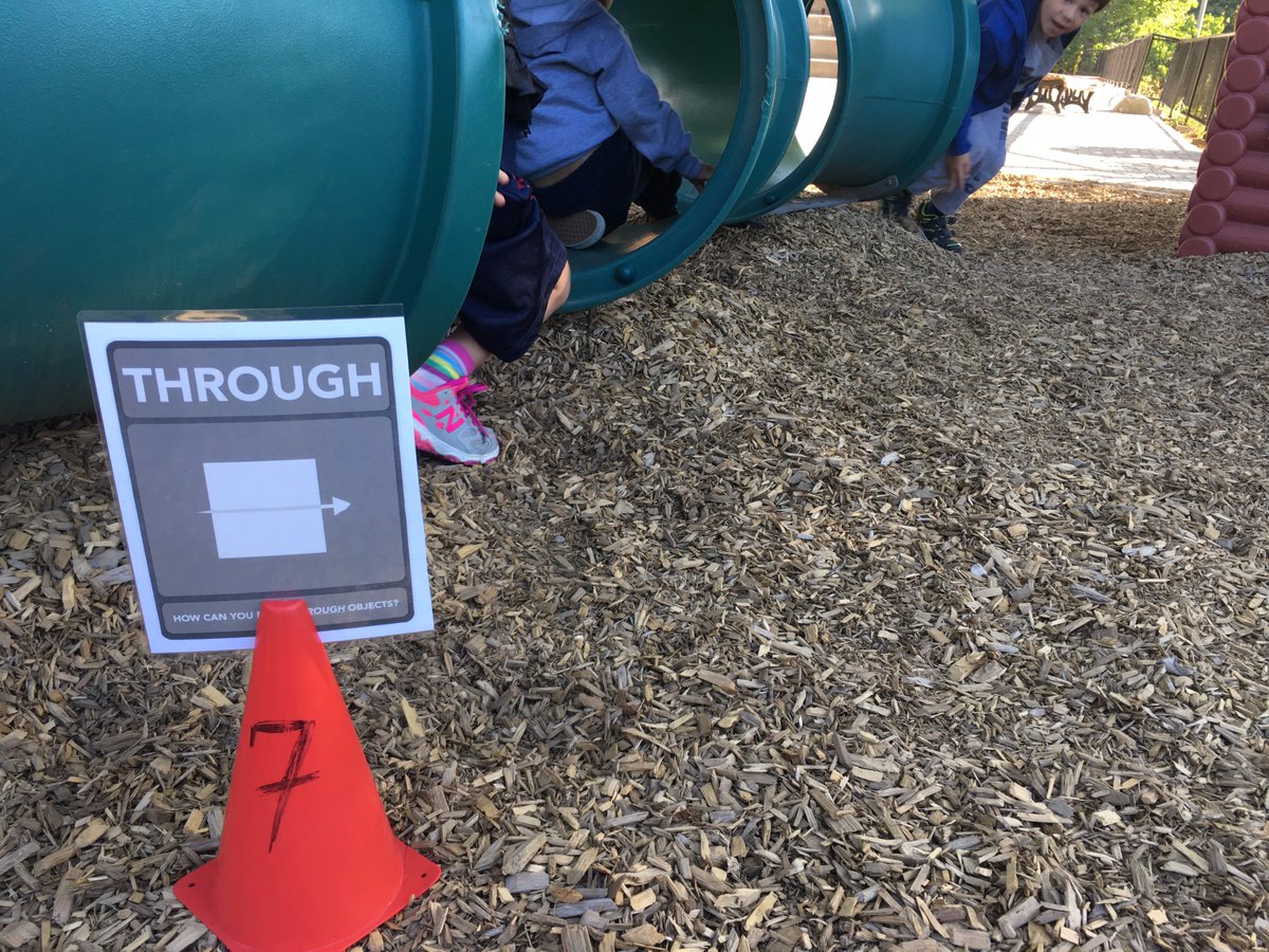 phys_educator's tweet photo. "Can I show you something?" One part imagination, one part risk, one part learning and a whole lotta fun. Grade one students working on moving in relationship to objects using their playground equipment. Download the free printables here: https://t.co/uwUZI8cBI7 #physed https://t.co/0IGoiY7wd9