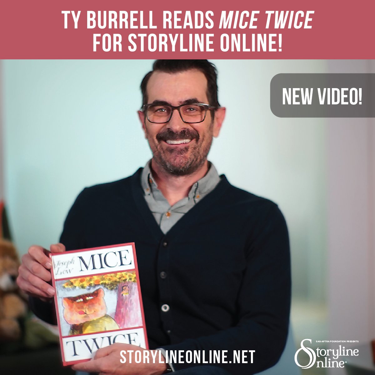 sagaftraFOUND's tweet photo. Emmy-winning actor #TyBurrell is #StorylineOnline's newest reader! Watch Ty read MICE TWICE by #JosephLow: https://t.co/F3ZiVL7EHU https://t.co/UVItshiMxZ