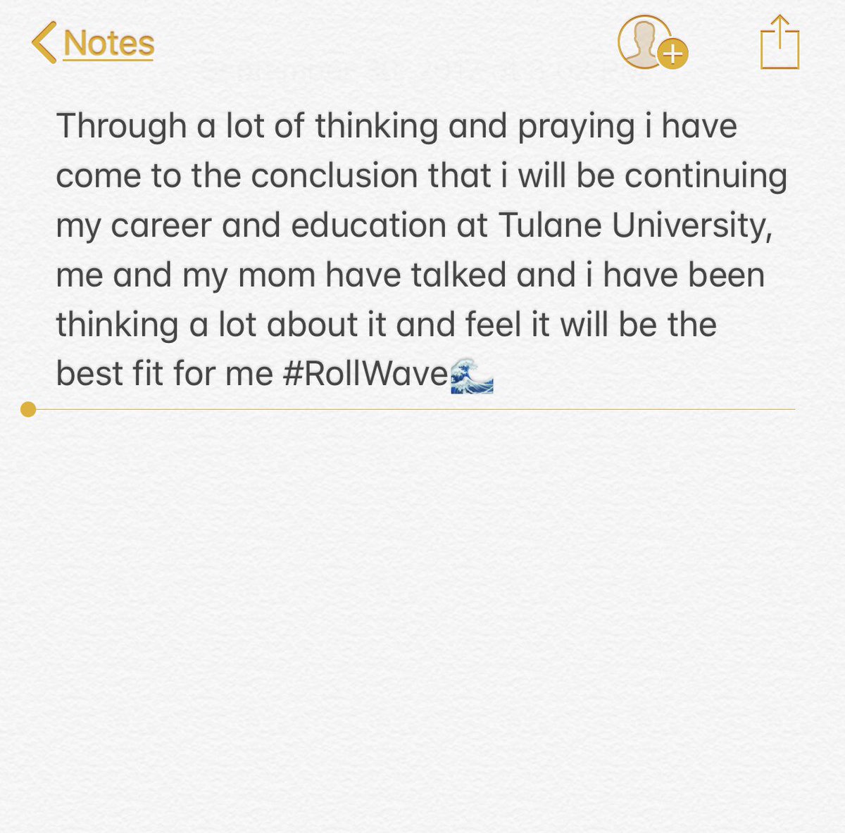 cam__carroll's tweet photo. Blessed to say I am committed to Tulane University #rollwave🌊 https://t.co/TNq4Lin748