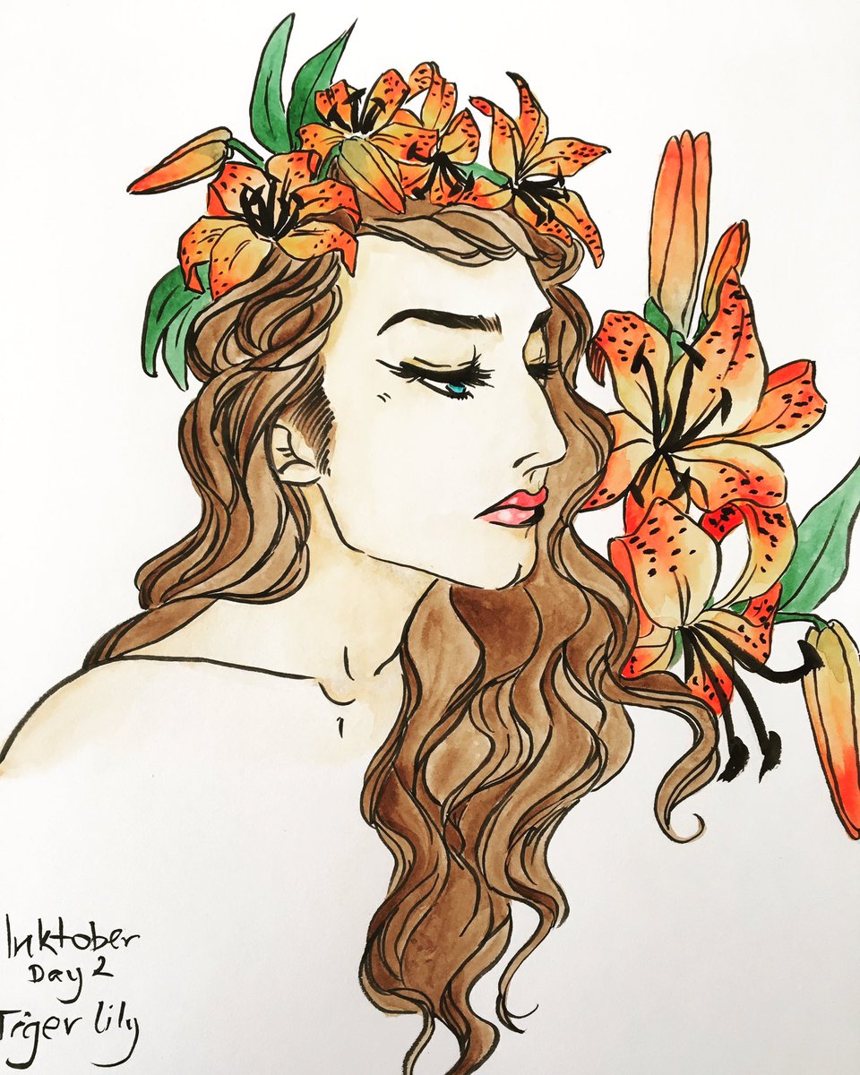 pannajezioraart's tweet photo. Inktober Day 2 - Tiger Lily #inktober #inktober2017 #myart #art #manga #flower #myprompt https://t.co/jX99w2qsZw