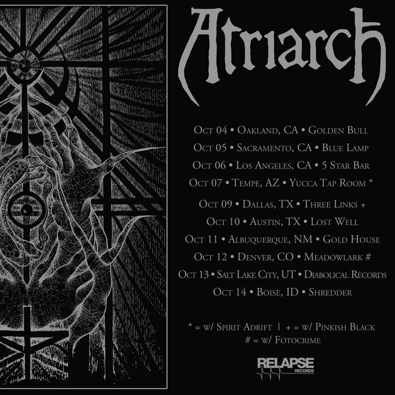 RelapseRecords's tweet image. Portland's #ATRIARCH begin their US tour this Wednesday. Tickets are available now at relapse.com/atriarch-dead-…