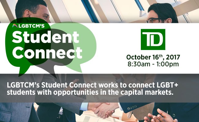 lgbtcm's tweet photo. Did you know @TD_Canada wants to meet with #LGBT #students on Oct 16 to talk #careers in #capmkts & #asstmgmt? https://t.co/cA1QeDI4h2 https://t.co/vpBLZoWV6c