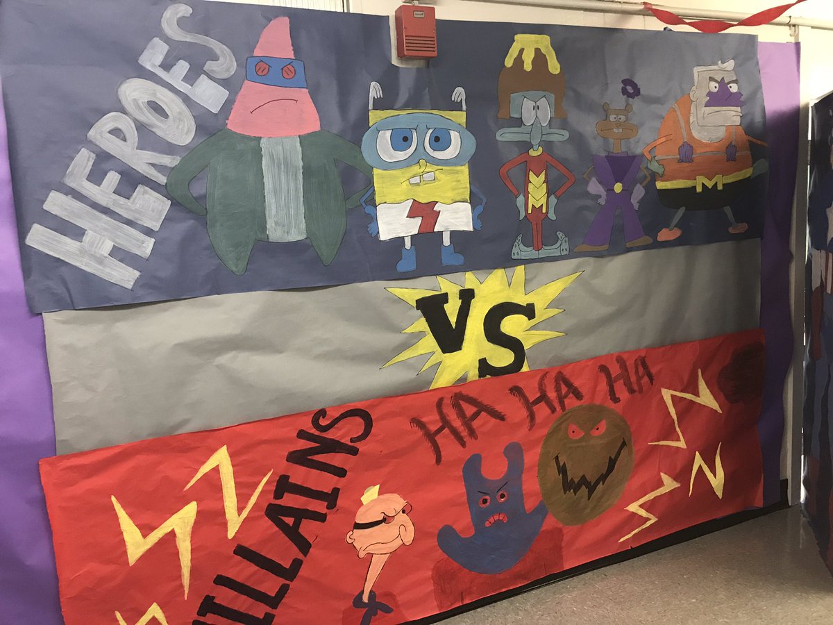 mrsrlovisa's tweet photo. Seniors: Superhero Movies @stmsaints #stmus #homecomingweek https://t.co/YvI0F26D5N