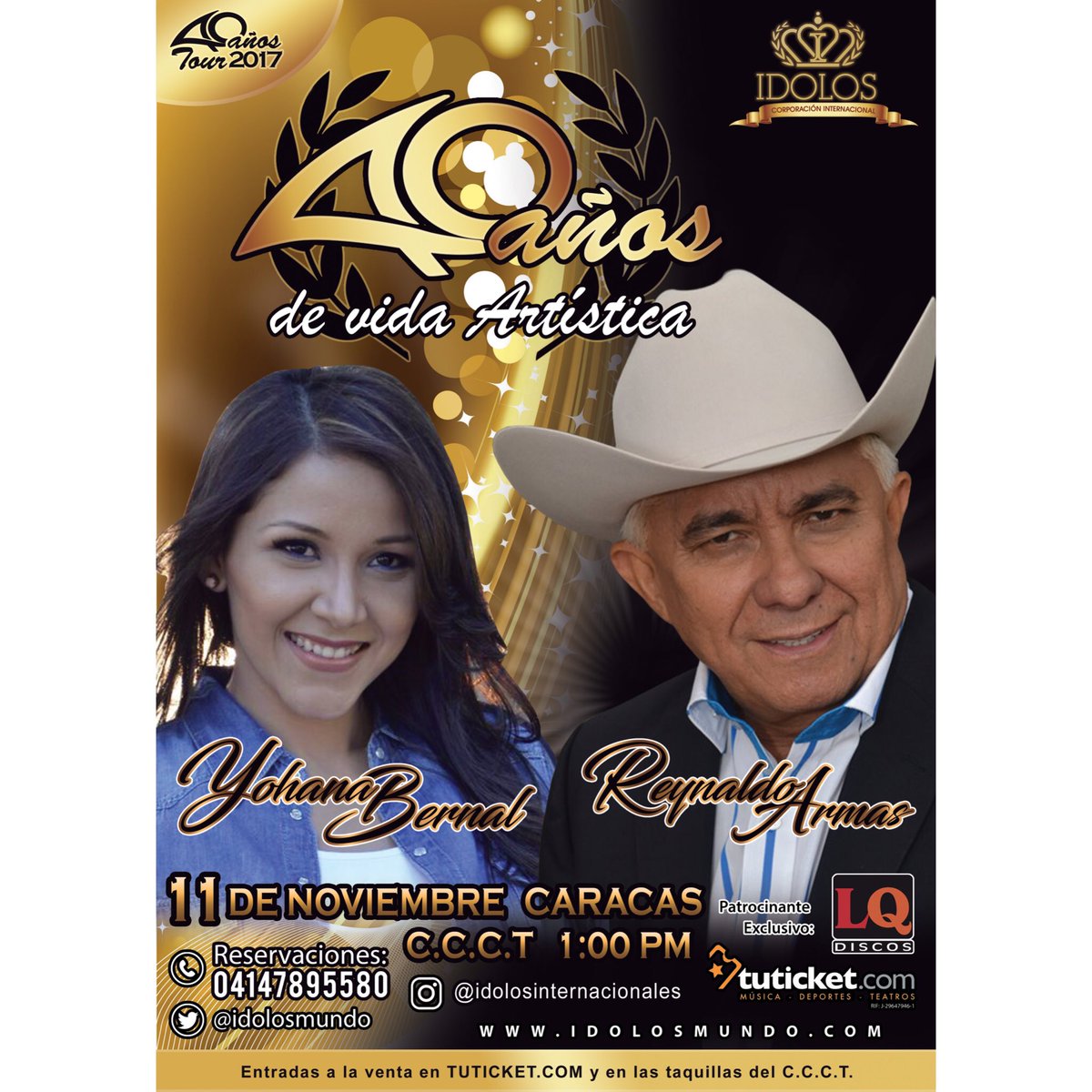 <a href="/yohanabernal21/">Yohana Bernal</a> estará presente en los 40 años de vida artística de <a href="/reynaldoarmasve/">Reynaldo Armas</a> reserva por el 04147895580 o en @Tuticket