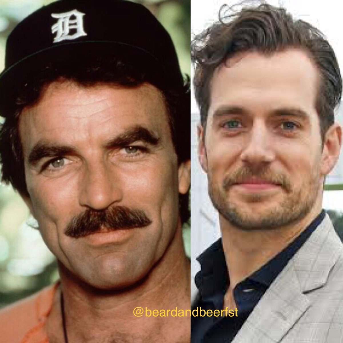 beardandbeerfst's tweet photo. #tomselleck vs #henrycavill #magnum #moustache vs #beard -  #actors #magnumpi #superman #dcuniverse #beardstyle #beardedmen #beardgang https://t.co/HTTRhN4aRC